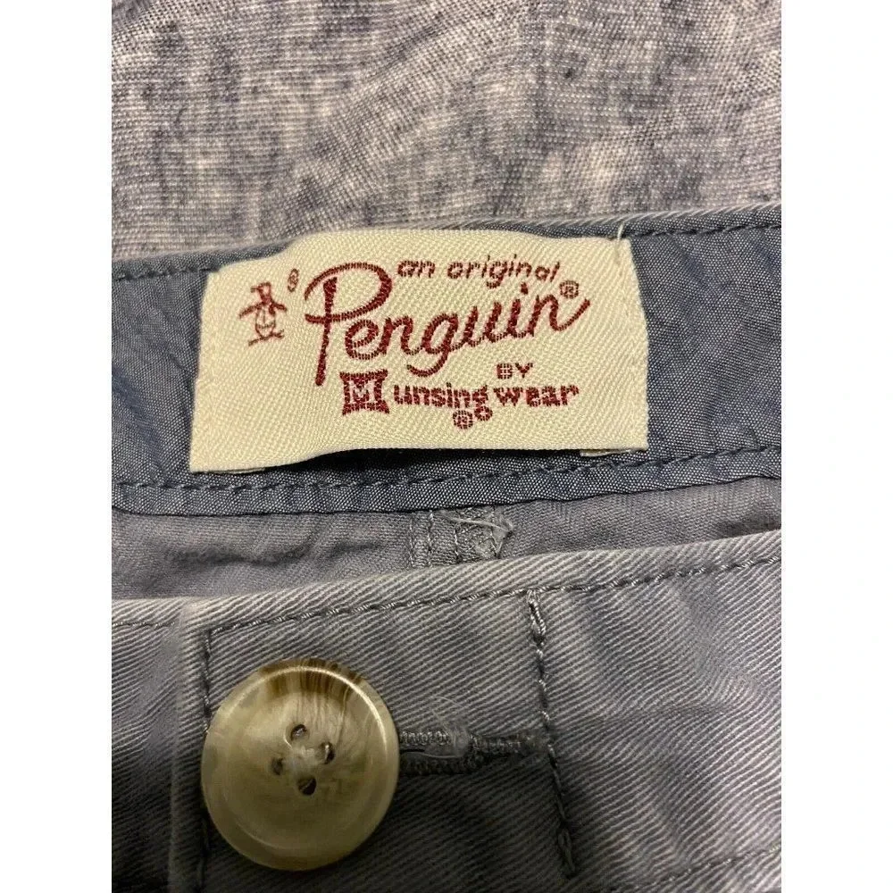 PENGUIN BY MUNSINGWEAR CHINCO SHORTS - MENS - SIZE 34- GRAY - GOOD CONDITION